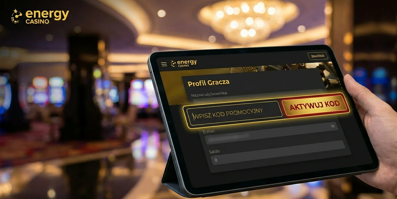 Aktywacja kodu promocyjnego Energy Casino na tablecie